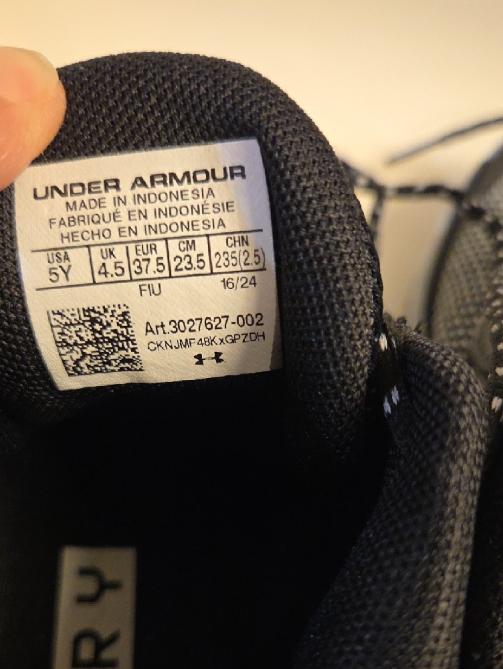 Kids Under Armour Kids Black & Gray High-Top Sneakers - Picture 10 of 17